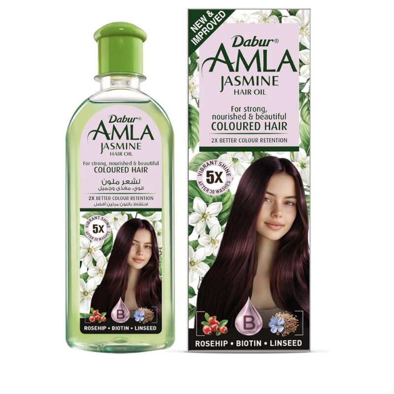 🌸 Huile Capillaire Dabur Amla Jasmine – Nouvelle formule pour cheveux colorés – 200 ml